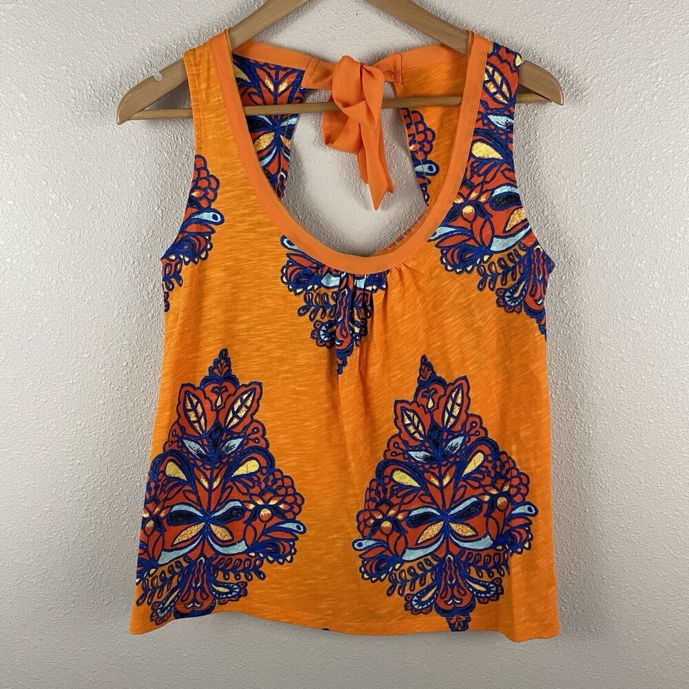 Akemi & Kim Womens XSP Petite Tie Back Bright Cotton Fits Big Tank Anthropologie